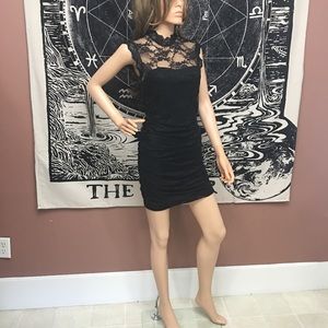 Forever 21 Little Black Dress Lace Size M Flawed